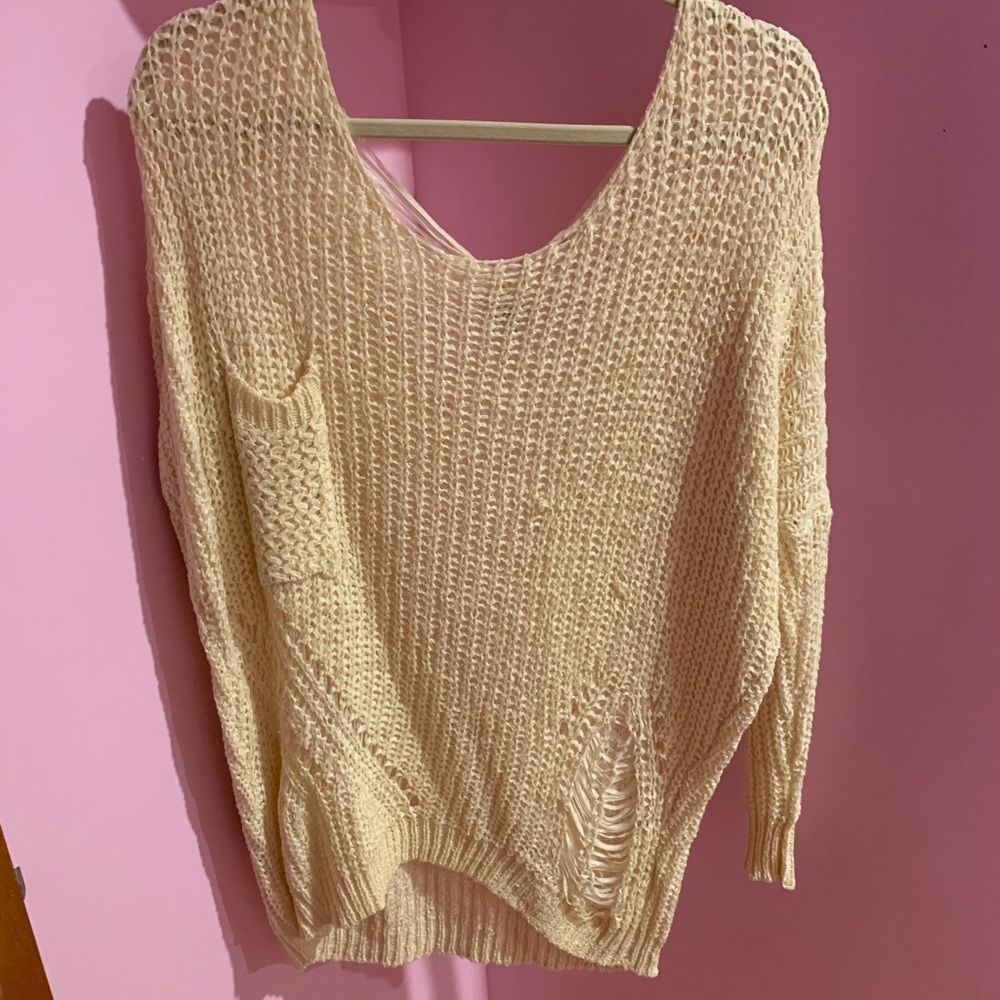 Oversized Distressed Sweater.